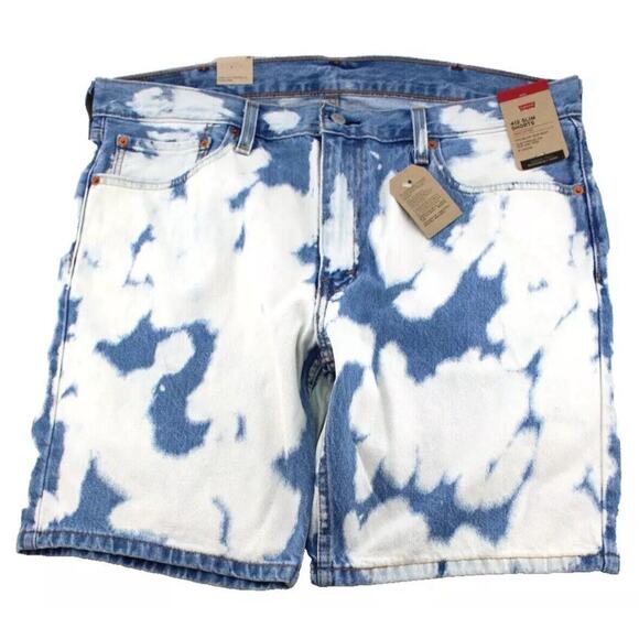 LEVI'S 412 Size 34 Bleach Blue Slim Fit 9" Inseam Hemmed Jean Shorts MSRP $50 - Picture 3 of 6